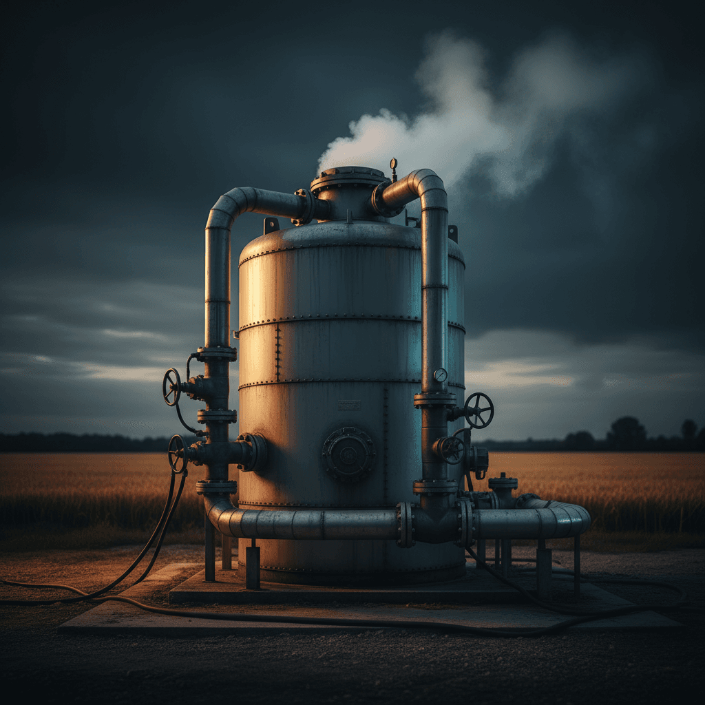Biogas digester system converting agricultural waste to renewable energy